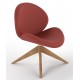 Revive Upholstered Retro Lounge Chair With Wooden Pyramid Base